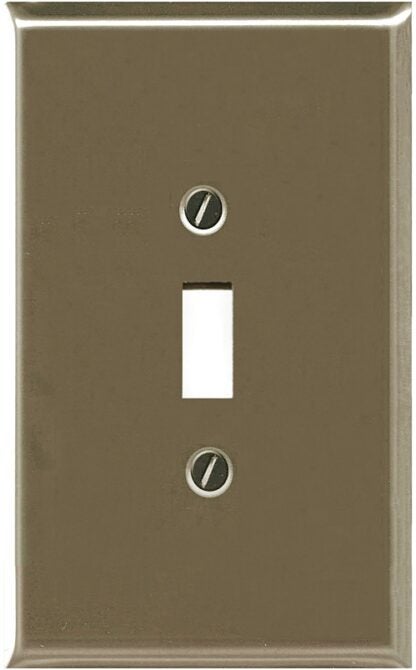 Atron Traditional Series 2167TBN Wallplate, 4-3/4 in L, 3 in W, 1-Gang, Metal, Satin Nickel