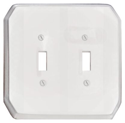 Atron 1037TT Wallplate, 2-Gang, Plastic, White