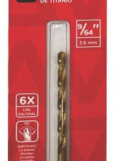 Task T90964 Drill Bit, 9/64 in Dia, 1/PK