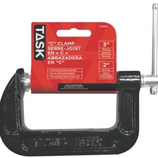 Task T74014 C-Clamp, 3 in Max Opening Size, 2 in D Throat, Steel Body