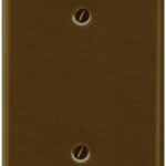 Atron Traditional Series 2-163BAB Blank Wallplate, 3.8 in W, 0.36 in Thick, 1-Gang, Metal, Antique Brass