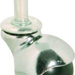 Shepherd Hardware 9360 Hooded Ball Caster, 2 in Dia Wheel, Rubber Wheel, Black, 80 lb