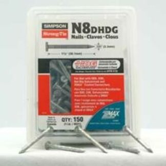 Simpson Strong-Tie Strong-Drive N8DHDG-R Connector Nail, 1-1/2 in L, 10 ga, Full, Round, Smooth Head, 1 lb Package Sells in Quantity of 12