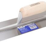 Vulcan 16214 Cement Trowel, 14 in L Blade, 4 in W Blade, Right Angle End, Ergonomic Handle, Wood Handle