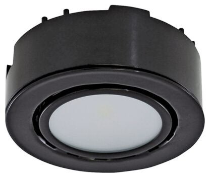 Liteline UCP-LED1-BK Puck Light, 12 VDC, 2 W, 1-Lamp, LED Lamp, 130 Lumens, 3000 K Color Temp, Black Fixture