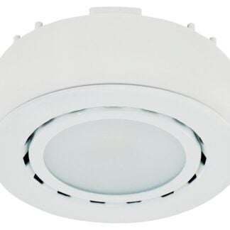 Liteline UCP-LED1-WH Puck Light, 12 VDC, 2 W, 1-Lamp, LED Lamp, 130 Lumens, 3000 K Color Temp, White Fixture