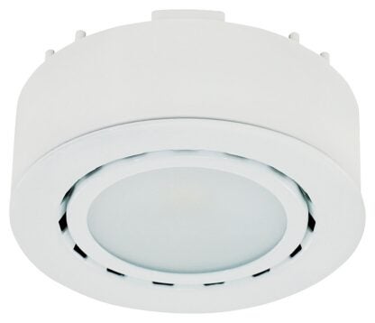 Liteline UCP-LED1-WH Puck Light, 12 VDC, 2 W, 1-Lamp, LED Lamp, 130 Lumens, 3000 K Color Temp, White Fixture