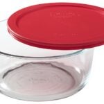 Pyrex 1075429 Food Storage Container with Lid, 7 cup, Glass, 7-1/2 in Dia, 3-1/4 in H