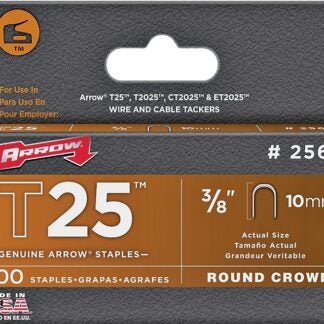 Arrow 256 Round Crown Staple, 5/16 in W Crown, 3/8 in L Leg, Steel Sells in Quantity of 5