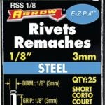 Arrow RSS1/8 Pop Rivet, Short, 1/8 in L, Steel