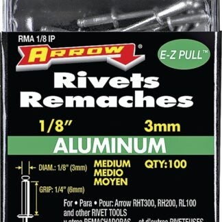 Arrow RMA1/8IP Pop Rivet, Medium, 1/4 in L, Aluminum