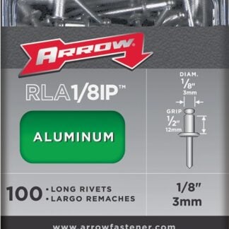 Arrow RLA1/8IP Pop Rivet, Long, 1/2 in L, Aluminum