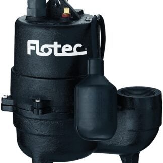 Flotec FPSE3601A-04 Sewage Pump, 13 A, 115 V, 0.5 hp, 2 in Outlet, 18 ft Max Head, 9000 gph, Iron