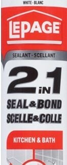 LePage SEAL & BOND 1910257 Kitchen and Bath Sealant, White, 295 mL Cartridge