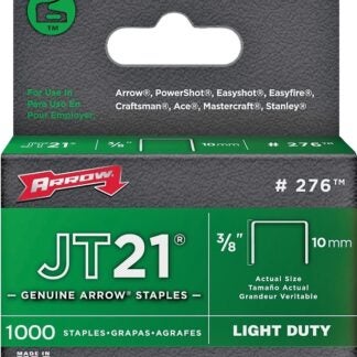 Arrow JT21 Series 276 Flat Crown Staple, 7/16 in W Crown, 3/8 in L Leg Sells in Quantity of 5