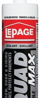 LePage QUAD MAX 1869816 Window Door and Siding Sealant, White, 24 to 72 hr Curing, 0 to 140 deg F, 280 mL Cartridge