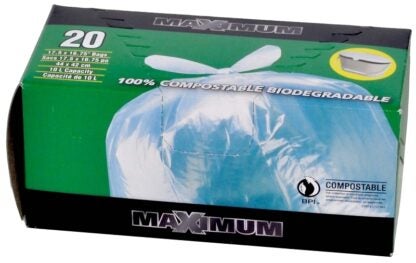 Maximum 51716 Compostable Garbage Bag, Plastic