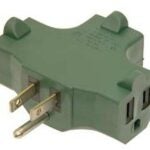 Woods 80794G Outlet Adapter, 3 -Outlet, Green