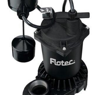 Flotec FPCI3350 Submersible Sump Pump, 120 V, 0.33 hp, 1-1/2 in Outlet, 22 ft Max Head, 4200 gph, Zinc