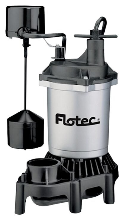 Flotec FPZS75V Sump Pump, 1-Phase, 15 A, 115 V, 3/4 hp, 1-1/2 in Outlet, 24 ft Max Head, 4700 gph, Thermoplastic