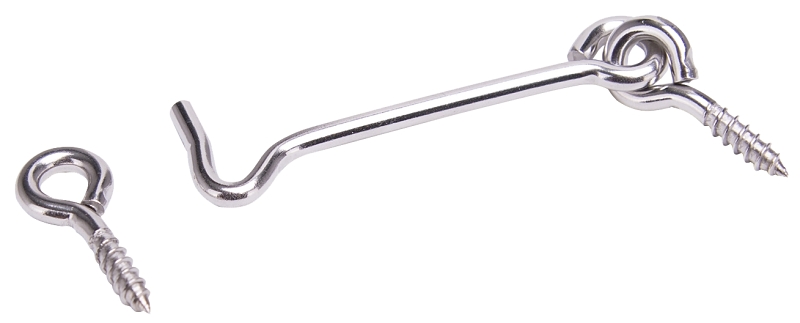 ProSource LR-409S-PS Gate Hook and Eye, 5/32 in Dia Wire, Stainless Steel