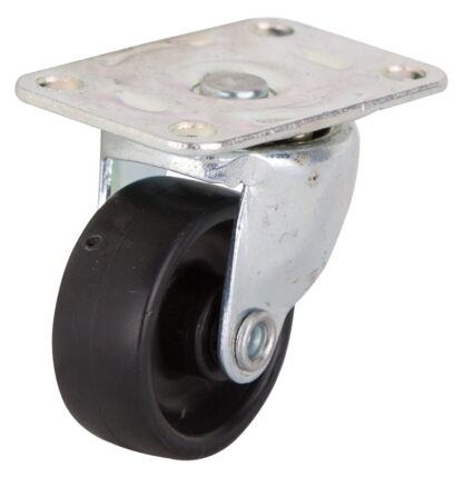 ProSource JC-B01-PS Swivel Caster, 1-1/4 in Dia Wheel, 1/2 in W Wheel, Plastic Wheel, Black, 40 lb