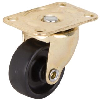 ProSource JC-B02-PS Swivel Caster, 1-1/4 in Dia Wheel, 1/2 in W Wheel, Plastic Wheel, Black, 40 lb