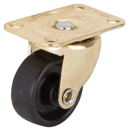 ProSource JC-B02-PS Swivel Caster, 1-1/4 in Dia Wheel, 1/2 in W Wheel, Plastic Wheel, Black, 40 lb