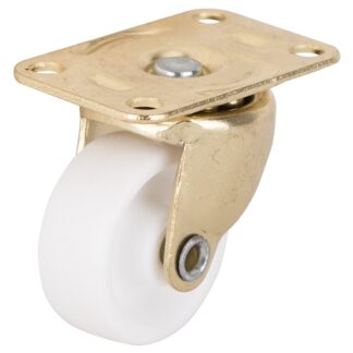 ProSource JC-B04-PS Swivel Caster, 1-1/4 in Dia Wheel, 16 mm W Wheel, Plastic Wheel, White, 40 lb