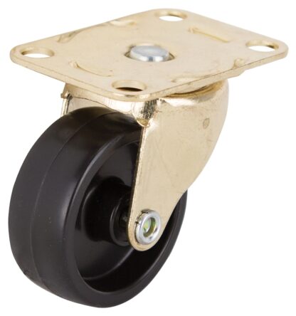 ProSource JC-B10-PS Swivel Caster, 1-5/8 in Dia Wheel, 5/8 in W Wheel, Plastic Wheel, Black, 50 lb