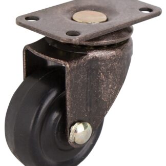 ProSource JC-D02-PS Swivel Caster, 1-5/8 in Dia Wheel, 3/4 in W Wheel, Rubber Wheel, Black, 70 lb