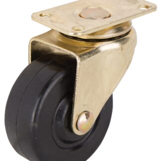 ProSource JC-D05-PS Swivel Caster, 2 in Dia Wheel, 3/4 in W Wheel, Rubber Wheel, Black, 90 lb, Steel Housing Material