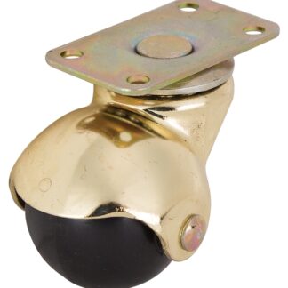 ProSource JC-E01-PS Ball Caster, 1-5/8 in Dia Wheel, 1-5/8 in W Wheel, PP Wheel, Black, 70 lb, Steel Housing Material