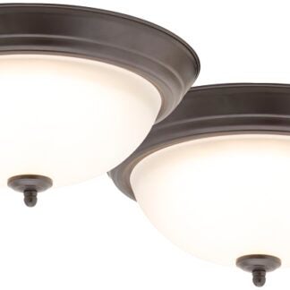 Boston Harbor ZD13-BR-C Ceiling Light Fixture, 0.17 A, 120 V, 20 W, 2-Lamp, LED Lamp, 1500, 3000 K Color Temp