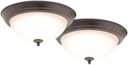 Boston Harbor ZD13-BR-C Ceiling Light Fixture, 0.17 A, 120 V, 20 W, 2-Lamp, LED Lamp, 1500, 3000 K Color Temp