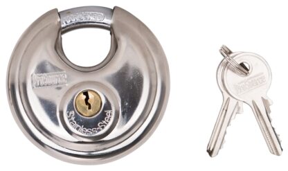 ProSource YB0070 Security Lock, 1/2 in Dia Shackle, 1 in H Shackle, Steel Shackle, Stainless Steel Body, Stainless Steel