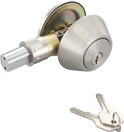 ProSource Signature Series T-D101SS Deadbolt, 3 Grade, Stainless Steel, 2-3/8, 2-3/4 in Backset, KW1 Keyway Sells in Quantity of 3