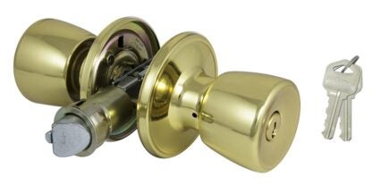 ProSource T-5764PB-ET Entry Knob, Brass, Polished Brass Sells in Quantity of 3