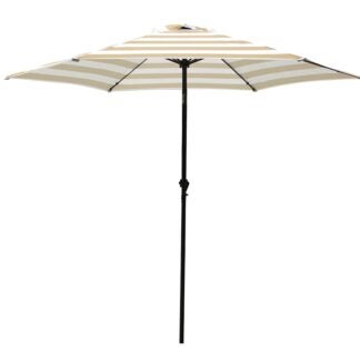 Seasonal Trends UM90BKOBD04/WT Umbrella, 8.2 ft H, 8.9 ft W Canopy, 8.9 ft L Canopy, Round Canopy, Steel Frame