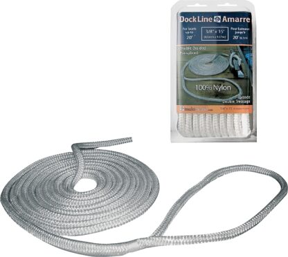 Multinautic 34900 Pre-Spliced Dock Line, Nylon, White