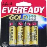 Eveready A91 A91BP-4 Battery, 1.5 V Battery, 2700 mAh, AA Battery, Alkaline, Manganese Dioxide, Zinc