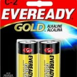 Eveready Gold A93BP-2 Battery, 1.5 V Battery, 8350 mAh, C Battery, Alkaline, Manganese Dioxide, Zinc