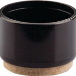 Shepherd Hardware 3933 Furniture Leg Tip with Felt, Round, Plastic, Black, 1 in Dia Sells in Quantity of 6