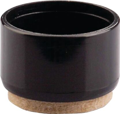 Shepherd Hardware 3933 Furniture Leg Tip with Felt, Round, Plastic, Black, 1 in Dia Sells in Quantity of 6