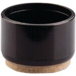 Shepherd Hardware 3934 Furniture Leg Tip with Felt, Round, Plastic, Black, 1-1/4 in Dia Sells in Quantity of 6