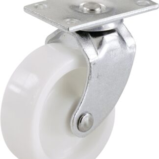 Shepherd Hardware 9052 Swivel Caster, 1-1/4 in Dia Wheel, 1-3/16 in W Wheel, Plastic Wheel, White, 40 lb Sells in Quantity of 6