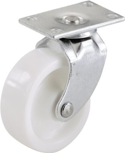 Shepherd Hardware 9052 Swivel Caster, 1-1/4 in Dia Wheel, 1-3/16 in W Wheel, Plastic Wheel, White, 40 lb Sells in Quantity of 6