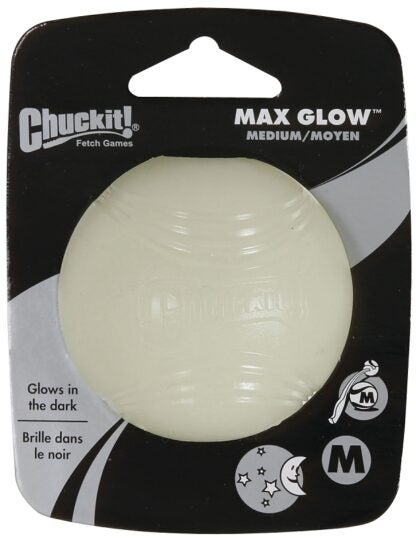 Chuckit! 32313 Dog Toy, M, Natural Rubber, Glow White