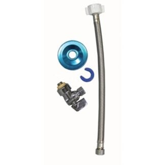 Waterline 1278064LF Universal Angle Stop Valve Kit, Push-To-Connect Inlet, Stainless Steel Tubing