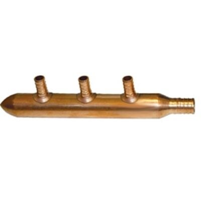 Waterline 1411399 Manifold, 1-Inlet, 3/4 in Inlet, 3-Outlet, 1/2 in Outlet, Copper